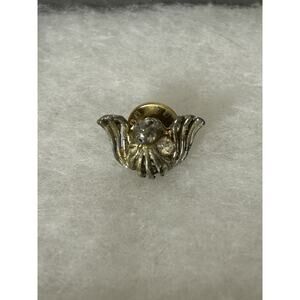 Vintage Gold Tone Pewter Angel Lapel Pin.